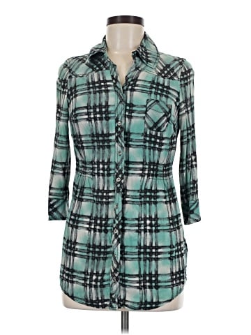 Guess Jeans 3/4 Sleeve Button-Down Shirt (view 1)