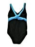 Lands' End 100% Polyester Color Block Black One Piece Swimsuit Size 14 - photo 2
