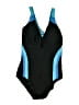 Lands' End 100% Polyester Color Block Black One Piece Swimsuit Size 14 - photo 1