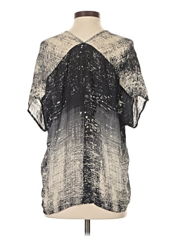 Vince. Short Sleeve Silk Top (view 2)