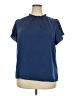 Pretty Garden 100% Polyester Blue Short Sleeve Blouse Size XXL - photo 1