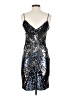 Aidan Mattox 100% Polyester Metallic Silver Cocktail Dress Size 2 - photo 2
