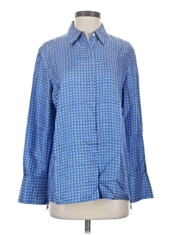 Theory Long Sleeve Silk Top (view 1)