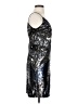 Aidan Mattox 100% Polyester Metallic Silver Cocktail Dress Size 2 - photo 4