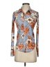 Wilfred 100% Nylon Floral Blue Long Sleeve Blouse Size XS - photo 1