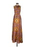 AaKaa 100% Polyester Paisley Orange Casual Dress Size S - photo 1