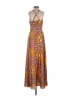 AaKaa 100% Polyester Paisley Orange Casual Dress Size S - photo 2