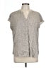 Banana Republic 100% Polyester Animal Print Gray Short Sleeve Blouse Size L - photo 1