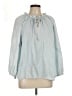 Dylan 100% Cotton Blue Long Sleeve Top Size L - photo 1