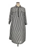 Mlle Gabrielle Stripes Silver Casual Dress Size 2X - photo 1