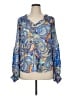 Hale Bob Paisley Blue Long Sleeve Blouse Size XL - photo 1