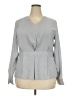 Lands' End 100% Polyester Gray Long Sleeve Blouse Size 18 - photo 1