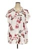 Vince Camuto Floral Ivory Short Sleeve Blouse Size 2X - photo 1