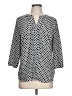 212 Collection Polka Dots Black 3/4 Sleeve Button-Down Shirt Size L - photo 1