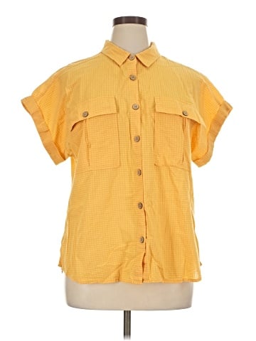 a.n.a. A New Approach Short Sleeve Button-Down Shirt (view 1)
