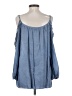 Andrée Blue 100% Rayon Blue Sleeveless Blouse Size S - photo 2