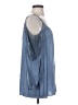 Andrée Blue 100% Rayon Blue Sleeveless Blouse Size S - photo 4