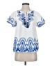 Parker 100% Cotton Blue Short Sleeve Blouse Size XS - photo 1