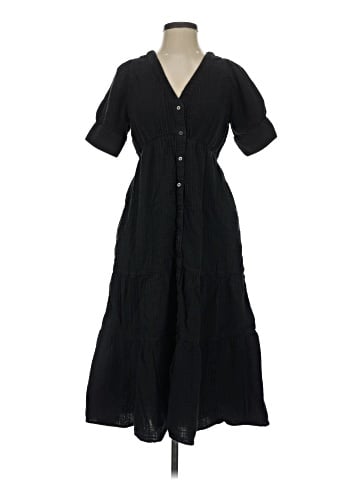 Madewell Lightspun Button-Front Tiered Midi Dress (view 1)