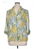 Cathy Daniels 100% Polyester Tropical Yellow 3/4 Sleeve Blouse Size XL - photo 1