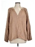 Dylan 100% Cotton Tan Long Sleeve Blouse Size L - photo 1