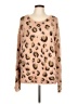 Hem & Thread Animal Print Pink Pullover Sweater Size L - photo 1