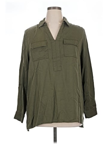 Winter Silks 3/4 Sleeve Button-Down Shirt (view 1)