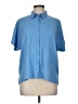 Uniqlo Solid Blue Short Sleeve Blouse Size M - photo 1