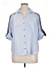 Zara Basic Color Block Blue 3/4 Sleeve Button-Down Shirt Size XL - photo 1