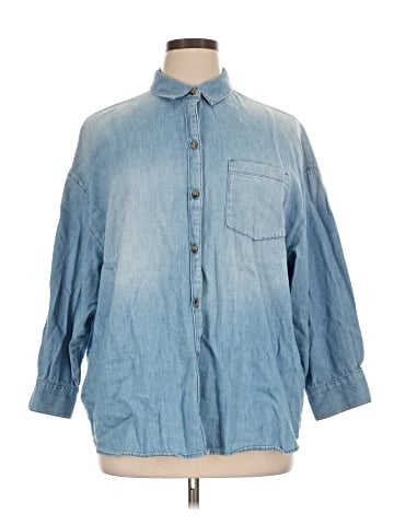 Old Navy 3/4 Sleeve Button-Down Shirt (view 1)