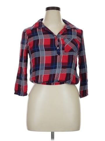 Wet Seal 3/4 Sleeve Button-Down Shirt (view 1)