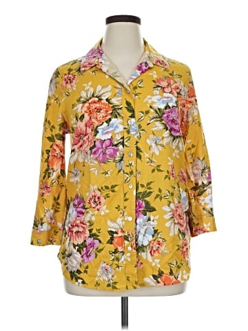 RACHEL Rachel Roy 3/4 Sleeve Button-Down Shirt (view 1)