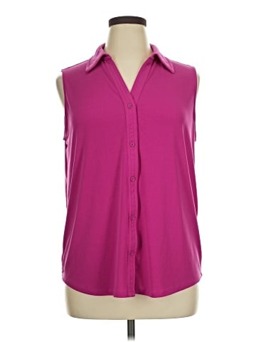 Adrianna Papell Sleeveless Button-Down Shirt (view 1)