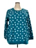 Woman Within Polka Dots Teal Pullover Sweater Size 22 (1X) - photo 1