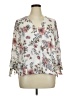Weston 100% Polyester Floral Ivory 3/4 Sleeve Blouse Size XL - photo 1