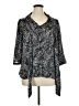 Elementz 100% Polyester Animal Print Black 3/4 Sleeve Blouse Size 1X - photo 1