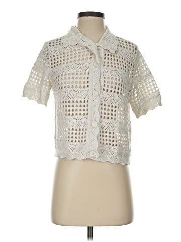 Aqua Short Sleeve Blouse (view 1)