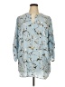 T Tahari 100% Polyester Blue 3/4 Sleeve Blouse Size 1X - photo 1