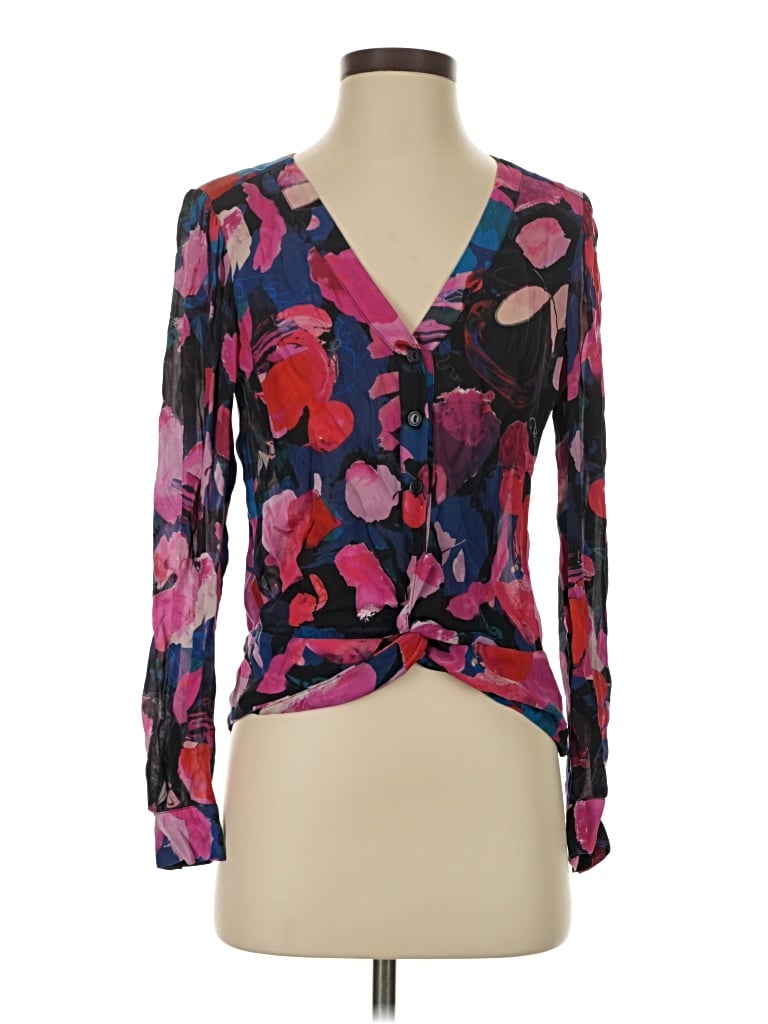 Pre-owned Parker Long Sleeve Blouse In Purple