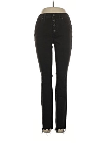 Madewell 9" Mid-Rise Skinny Jeans in Berkeley Black: Button-Through Edition (view 1)