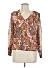 Sam and Jess 100% Polyester Paisley Brown Long Sleeve Blouse Size M (petite) - photo 1