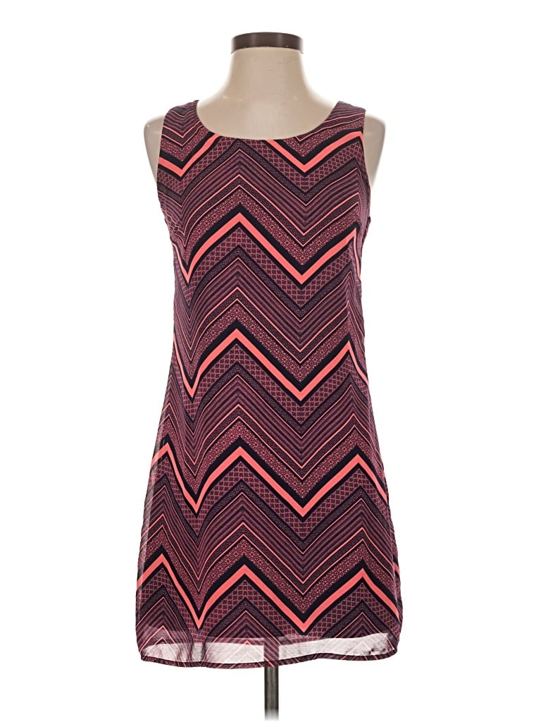 Pre-owned Three Pink Hearts Casual Dress In Burgundy