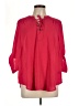 Torrid 100% Polyester Solid Pink Red 3/4 Sleeve Blouse Size Lg Plus (0) - photo 1