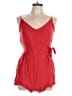 One Clothing 100% Rayon Solid Red Romper Size L - photo 1