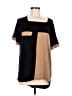 Peck & Peck Color Block Black Short Sleeve Top Size M - photo 1