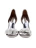 Badgley Mischka Silver White Heels Size 7 - photo 2