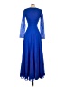 Badgley Mischka 100% Polyester Solid Blue Cocktail Dress Size 2 - photo 2