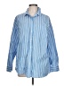 Old Navy 100% Cotton Stripes Blue 3/4 Sleeve Button-Down Shirt Size L - photo 1