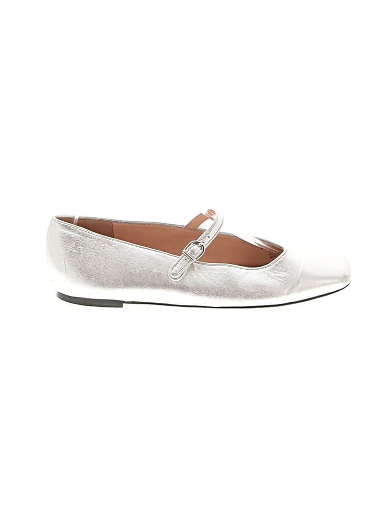 Pre-owned Jcrew Flats In Silver
