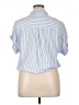 BeachLunchLounge Stripes Blue Short Sleeve Blouse Size XL - photo 2